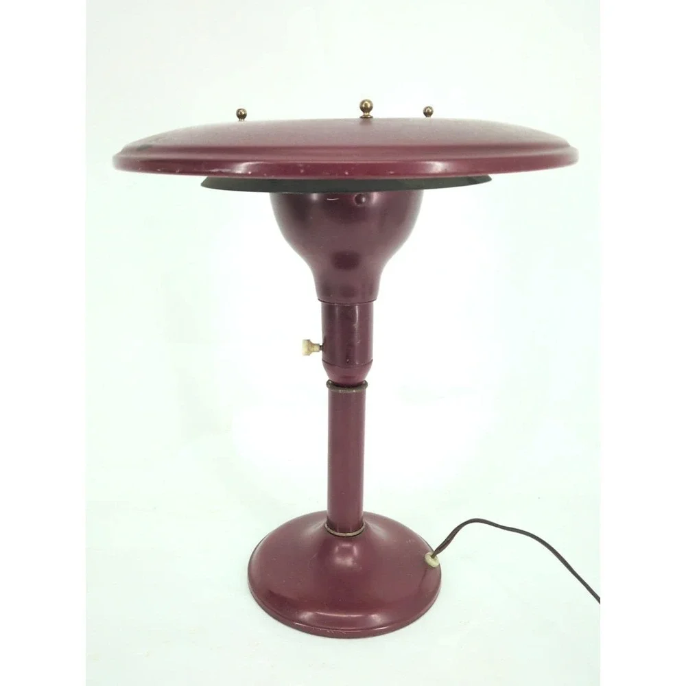 VTG Red Sight Light 1950s Flying Saucer Lamp MCM Mid Century MG Wheeler  Doane